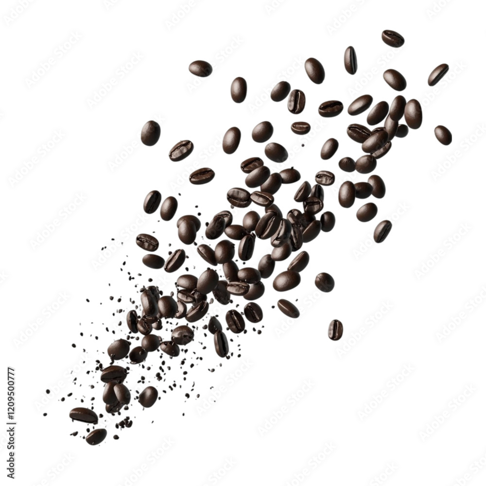 Coffee Beans Falling Abstract Art Dynamic Design, Coffee Beans Falling Abstract Art Dynamic Design,