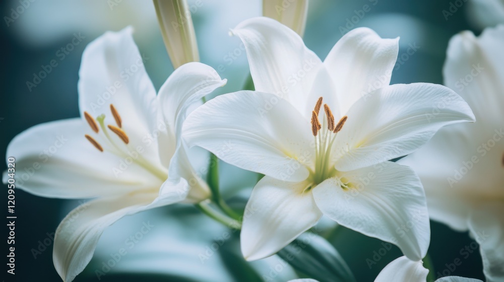 Fototapeta premium Mobile flowers close-up. Generative AI