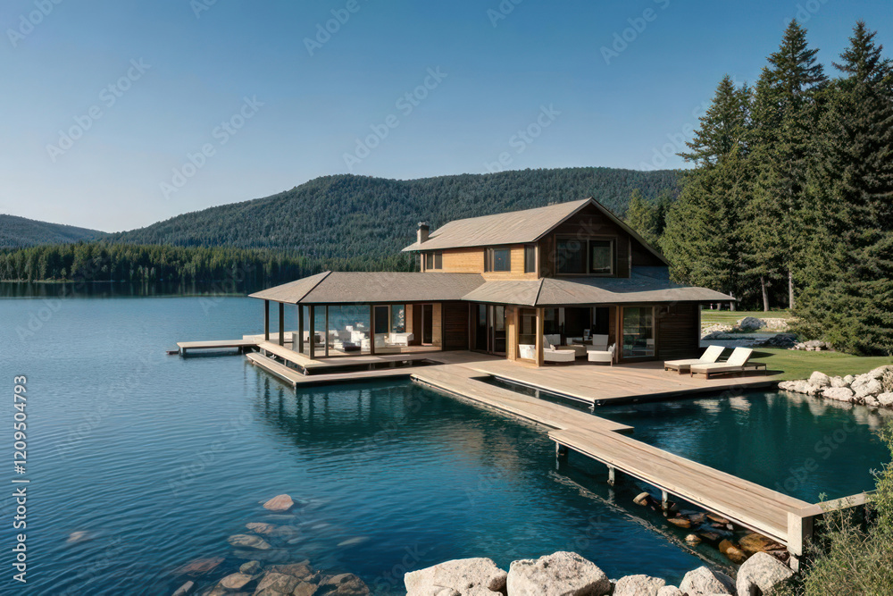 Naklejka premium Lake House luxury
