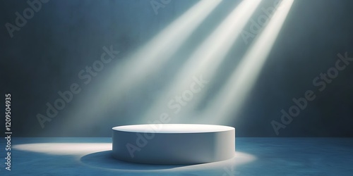 Illuminated White Cylinder Display Studio Product Presentation Minimalist Centered Focus