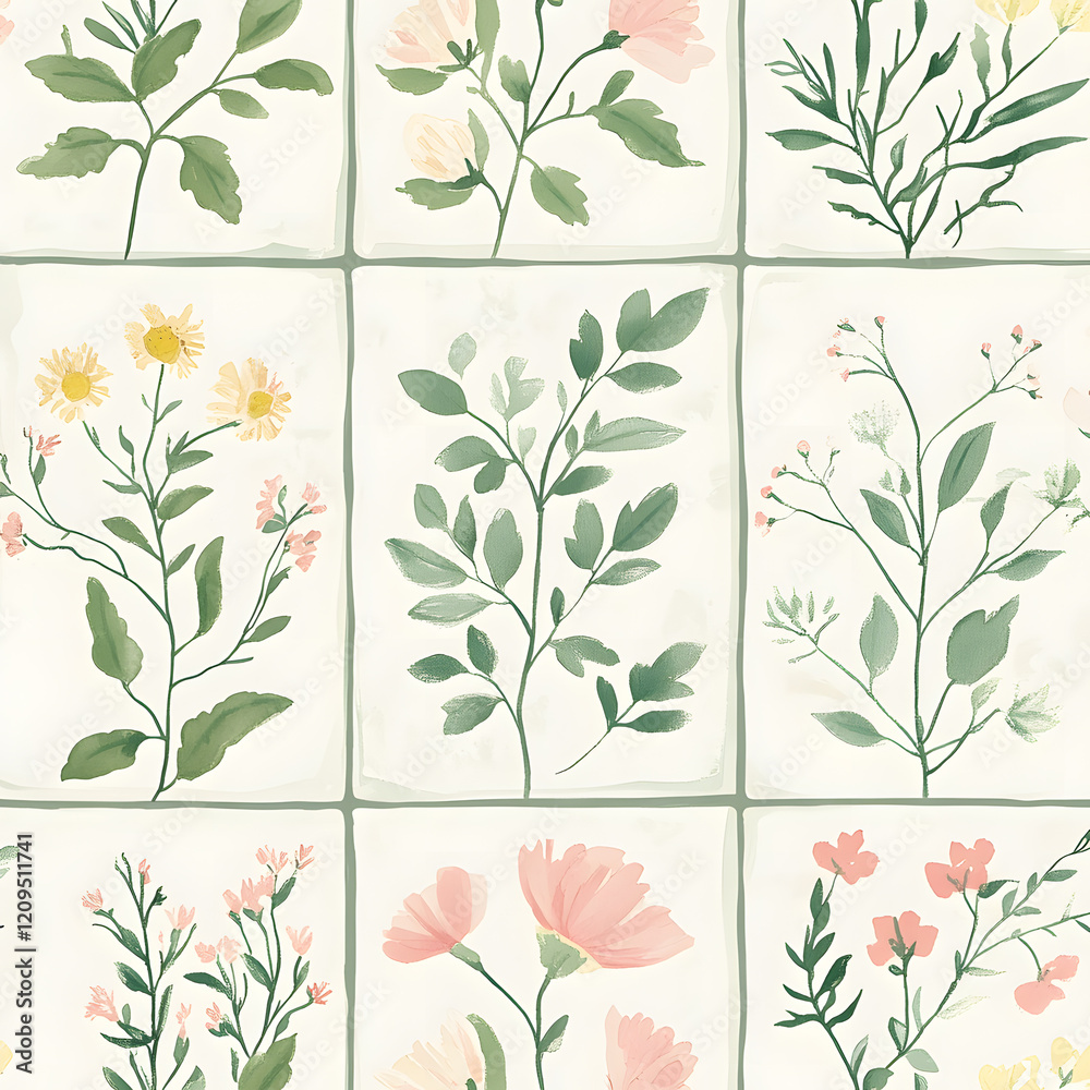 Fototapeta premium Creative 2D Doodle Floral Illustrations for wallpaper, card, tile