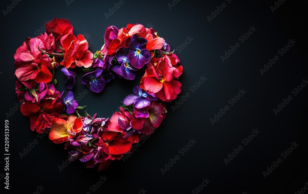 Saint Valentines Day and 8 march womans day heart on bright black background Saint Valentines Day and 8 march womans day heart on bright black background