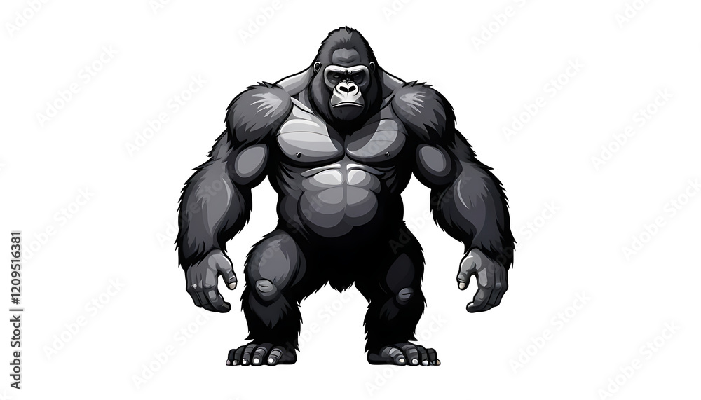 Powerful Gorilla Graphic Design Against a Transparent Background Powerful Gorilla Graphic Design Against a Transparent Background