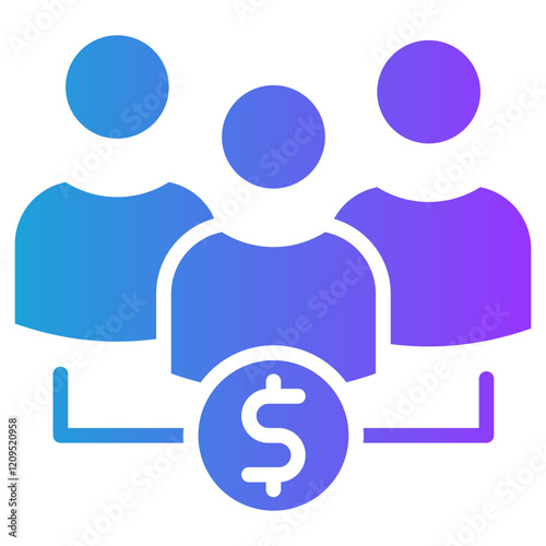 Mutual Fund glyph gradient icon