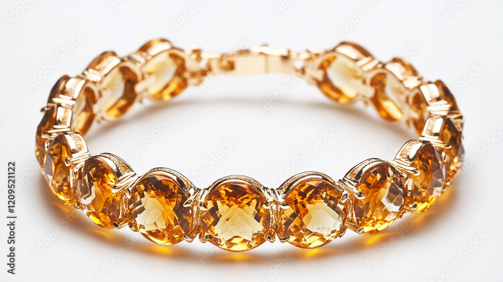 An oval-shaped bangle bracelet made of topaz gemstones, set against a white background with a detailed and intricate design, a symmetrical arrangement, and an elegant appearance. An oval-shaped bangle bracelet made of topaz gemstones, set against a white background with a detailed and intricate design, a symmetrical arrangement, and an elegant appearance.