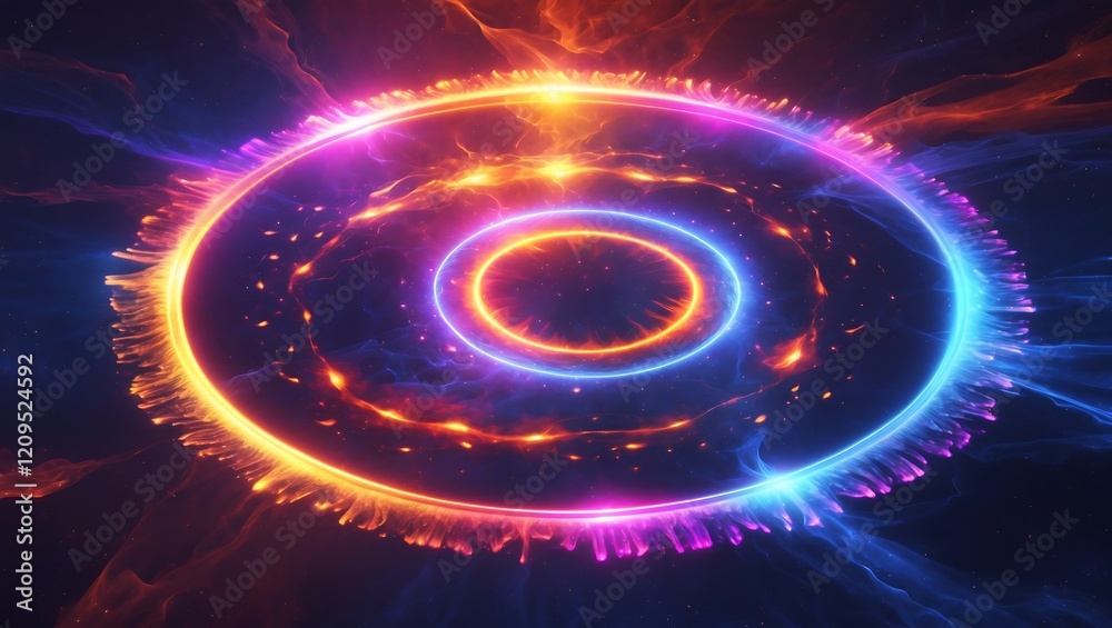 Obraz premium Circular Glowing Pattern of Infinite Glow in Abstract Design Representing Eternal Light