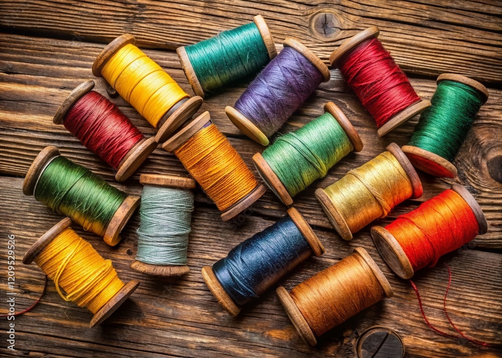 Aerial View of Leather Craft Thread Spools - High-Quality Drone Photography Aerial View of Leather Craft Thread Spools - High-Quality Drone Photography