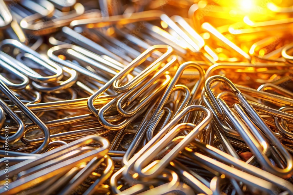 Aerial View of Numerous Metal Paperclips Arranged in Geometric Patterns Aerial View of Numerous Metal Paperclips Arranged in Geometric Patterns
