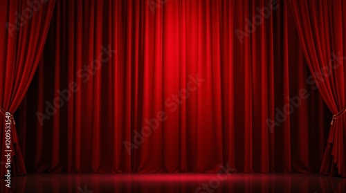 romantic red curtain background with spotlight effect for valentines day, wedding invitations, greeting cards, romantic flyers