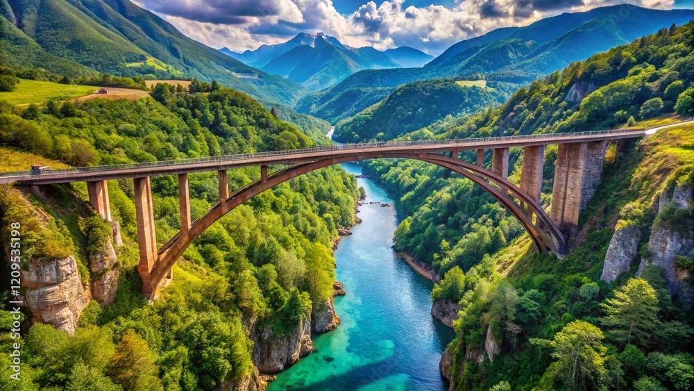 Aerial View of Tara River Canyon Bridge, Montenegro - Stunning Drone Photography Aerial View of Tara River Canyon Bridge, Montenegro - Stunning Drone Photography