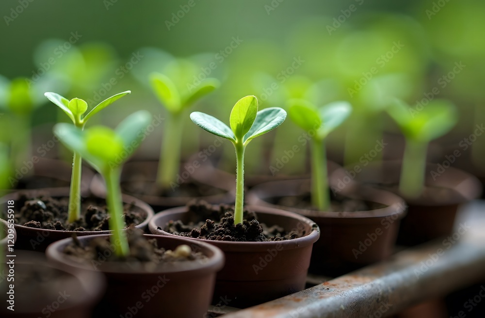 Close up hands with little plant in pot at home. Growing seedling, transplant seeding, planting vegetables, homeplants Close up hands with little plant in pot at home. Growing seedling, transplant seeding, planting vegetables, homeplants