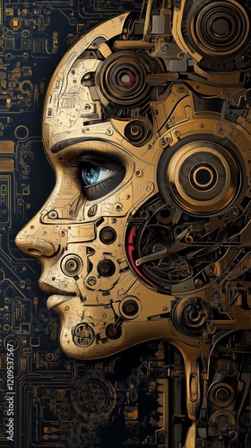 modern machinery with absurdly human-like features photo