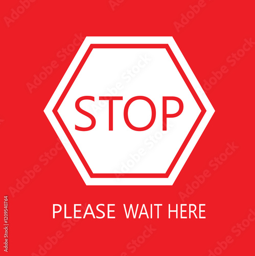  Stop Please wait here thank you vector icon