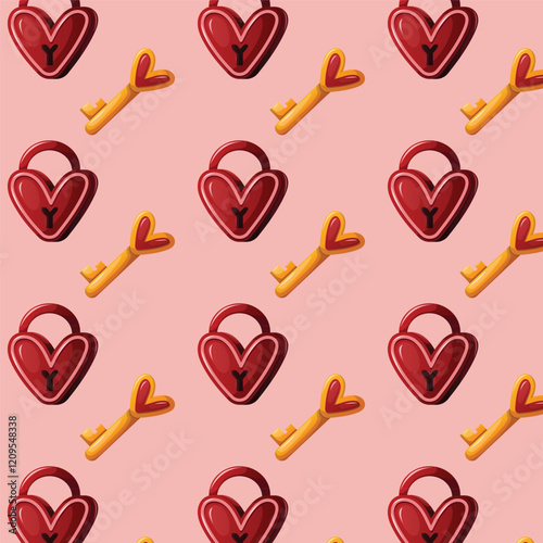 cute love lock valentine background