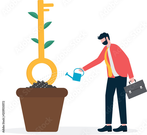 Social media illustration, business concept, web design

