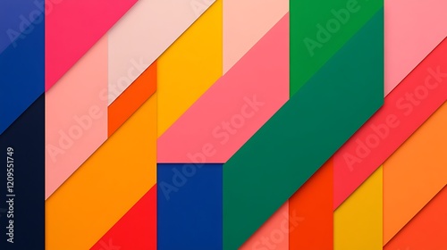 Wallpaper Mural Colorful Geometric Pattern with Bold Colors and Angled Shapes for Modern Design Inspirations Torontodigital.ca