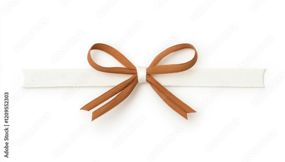 Elegant ribbon bow in neutral tones, perfect for gift wrapping or decorative purposes Elegant ribbon bow in neutral tones, perfect for gift wrapping or decorative purposes