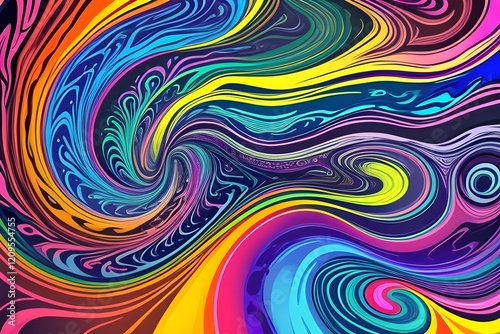 Abstract Color Gradient Swirl Shapes Set