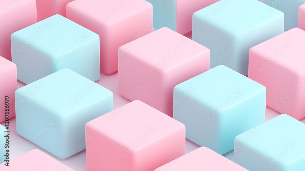 Colorful Pastel Cubes in a Dynamic Arrangement on a Soft Background for Creative Projects and Designs Colorful Pastel Cubes in a Dynamic Arrangement on a Soft Background for Creative Projects and Designs