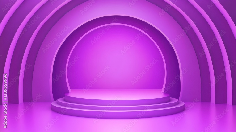 Fototapeta premium Vibrant abstract violet background with blurred floor space ideal for product display in a modern setting