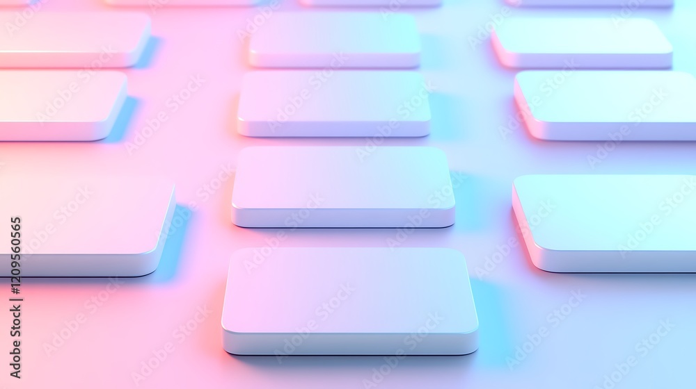 Fototapeta premium Minimalistic design of blank cards with soft lighting and gradient colors for creative projects and presentations