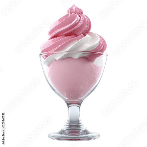 Wallpaper Mural Pink and White Swirl Frozen Yogurt Dessert in Glass Torontodigital.ca