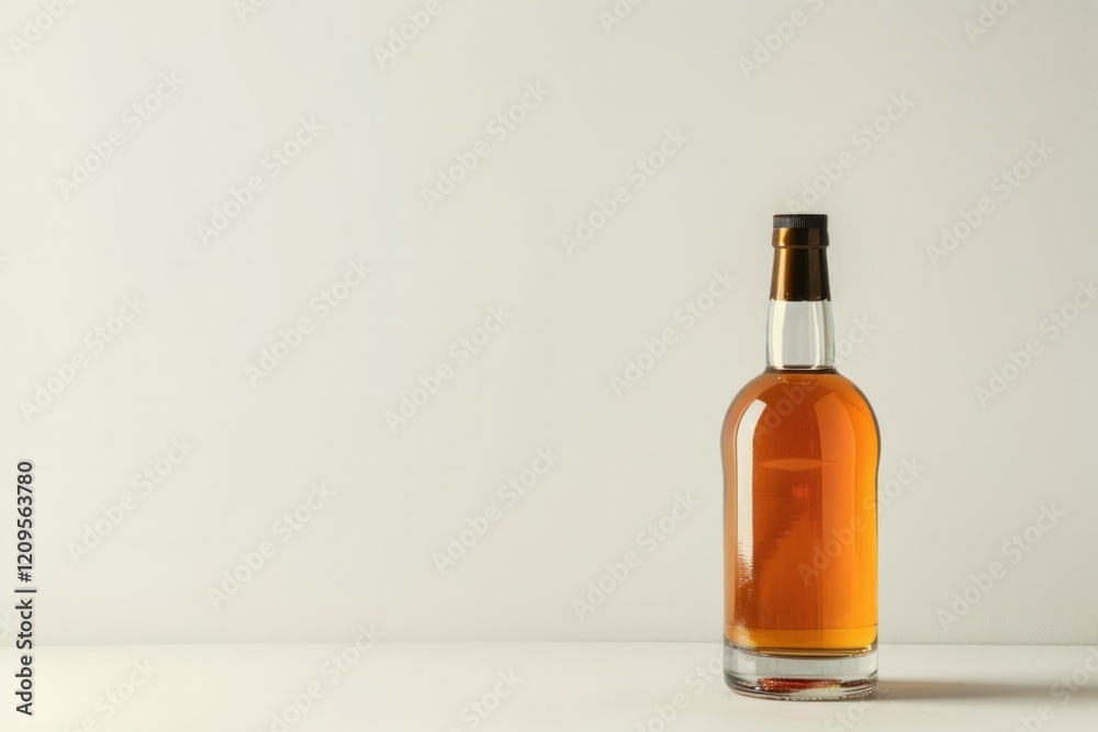 Whisky alcohol glass bottle on table with a white background. High quality photo Whisky alcohol glass bottle on table with a white background. High quality photo