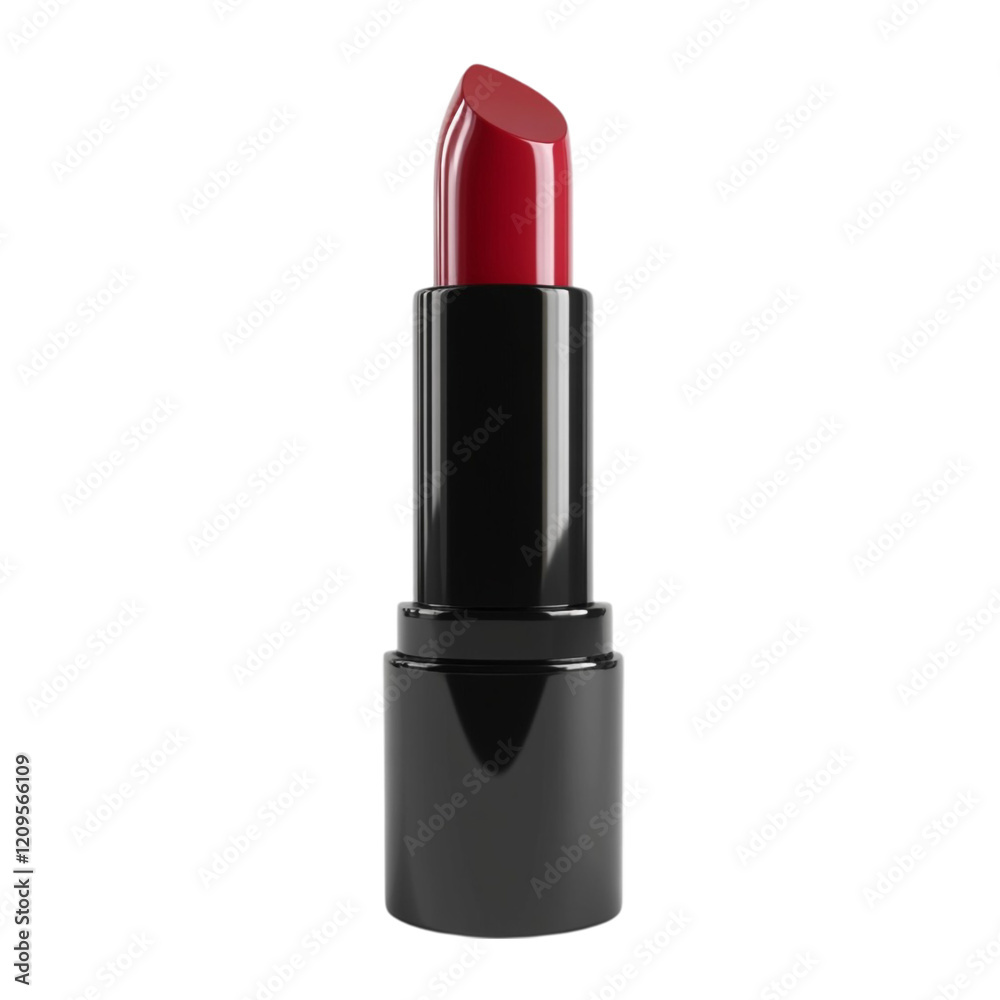 Red lipstick in black tube beauty product makeup cosmetic elegance fashion Red lipstick in black tube beauty product makeup cosmetic elegance fashion