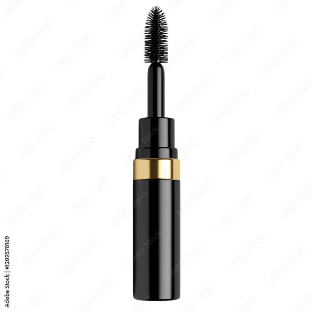Obraz premium Black Mascara Wand and Tube Elegant Cosmetics Makeup Beauty