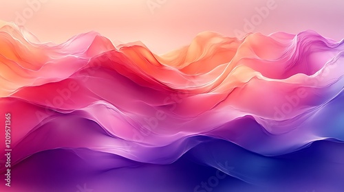 Abstract colorful wavy landscape.