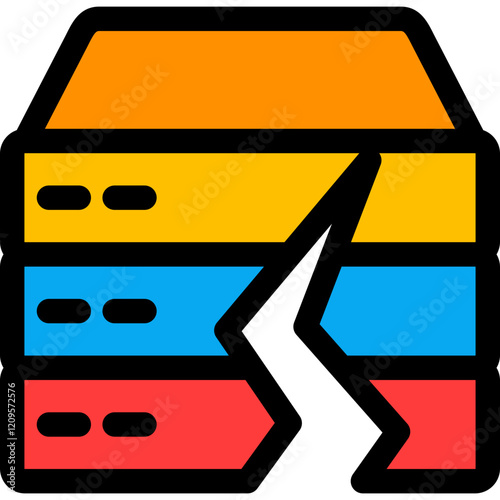 Corrupted File lineal color icon