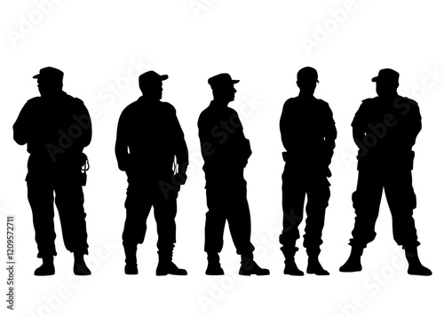 People of special police force on white background
