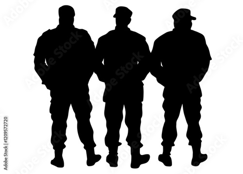 People of special police force on white background
