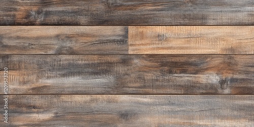 Rustic wooden boards texture in shades of brown and gray with visible grain patterns and knots arranged horizontally showcasing aged timber charm.