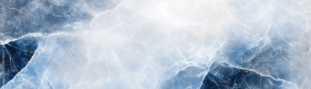 Obraz premium soft pastel marble pattern featuring shades of blue and white, ideal for fabric design or backgrounds, evokes serene and calming atmosphere