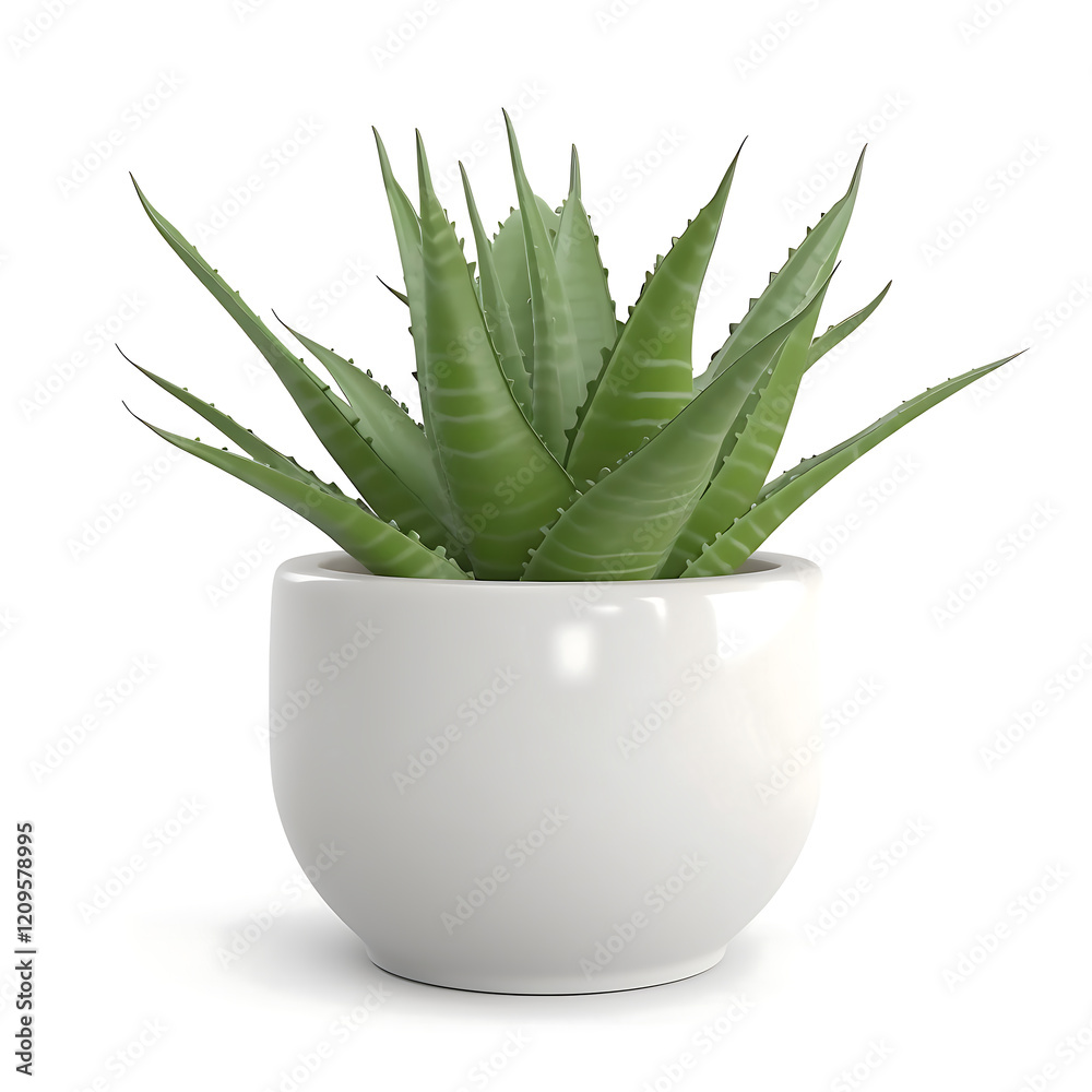 Aloe vera plant with thick, fleshy green leaves in white pot, adding touch of nature to any space. This vibrant plant is perfect for home decor or office settings Aloe vera plant with thick, fleshy green leaves in white pot, adding touch of nature to any space. This vibrant plant is perfect for home decor or office settings