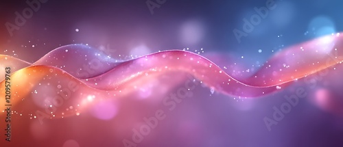 Abstract glowing pink and blue wave.