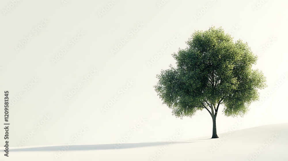 Obraz premium Tree in the fog with a blank space