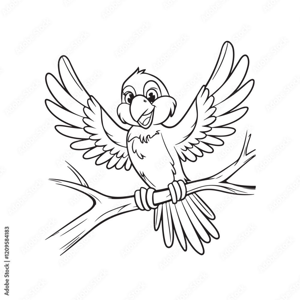 Fototapeta premium illustration of a parrot