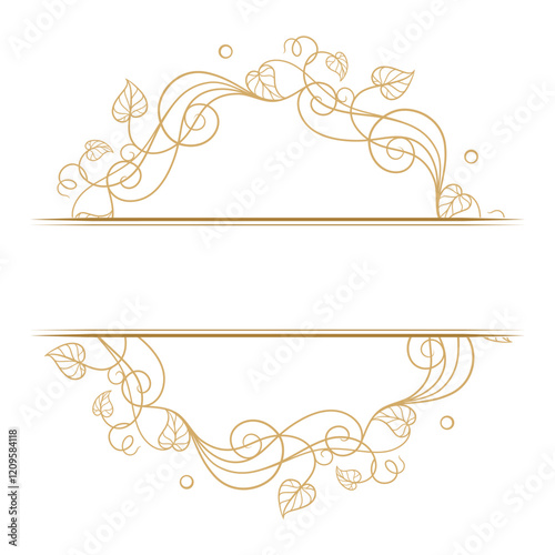 Vector floral split monogram template. Elegant vintage style frame.