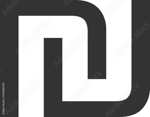 Israeli new shekel currency symbol in black