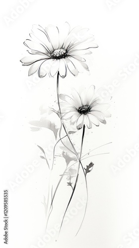 Drawing flower sketch plant