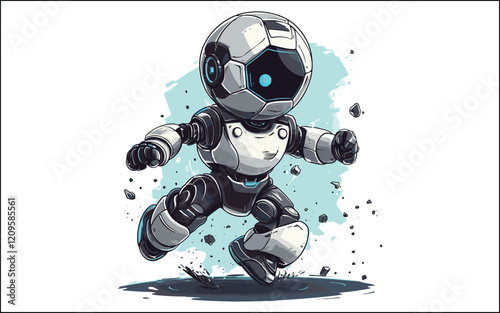 robot football vector 