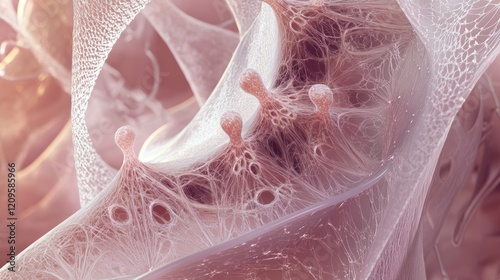 Medical Inspired 3D Render of Soft Translucent Textures and Neural Connections for Scientific and Medical Presentations photo