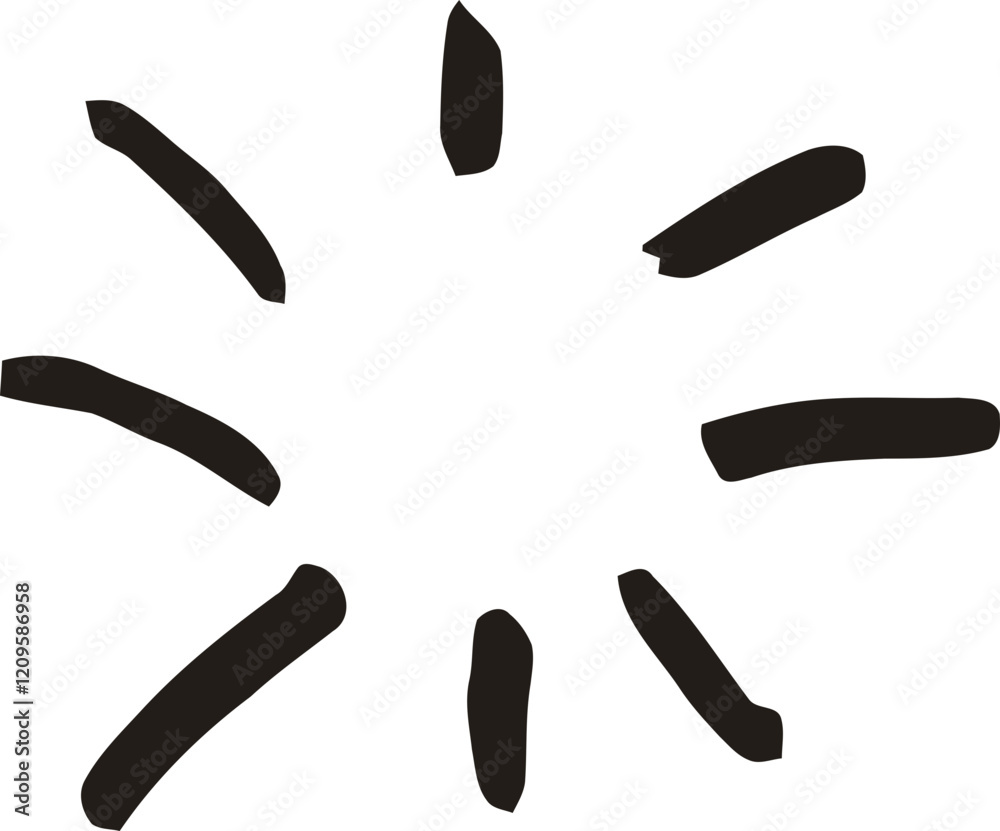 Hand-drawn sunburst illustration Hand-drawn sunburst illustration