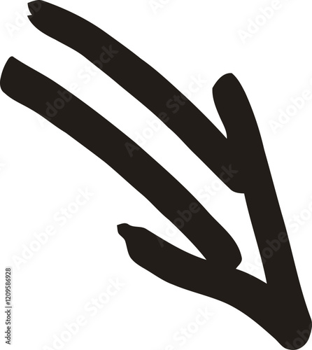 Hand-drawn double-lined arrow pointing downward