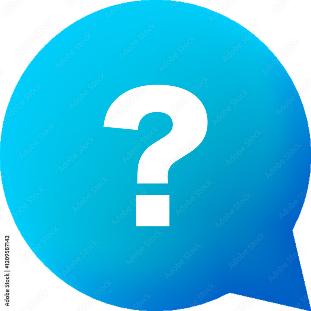 Blue speech bubble with a question mark Blue speech bubble with a question mark