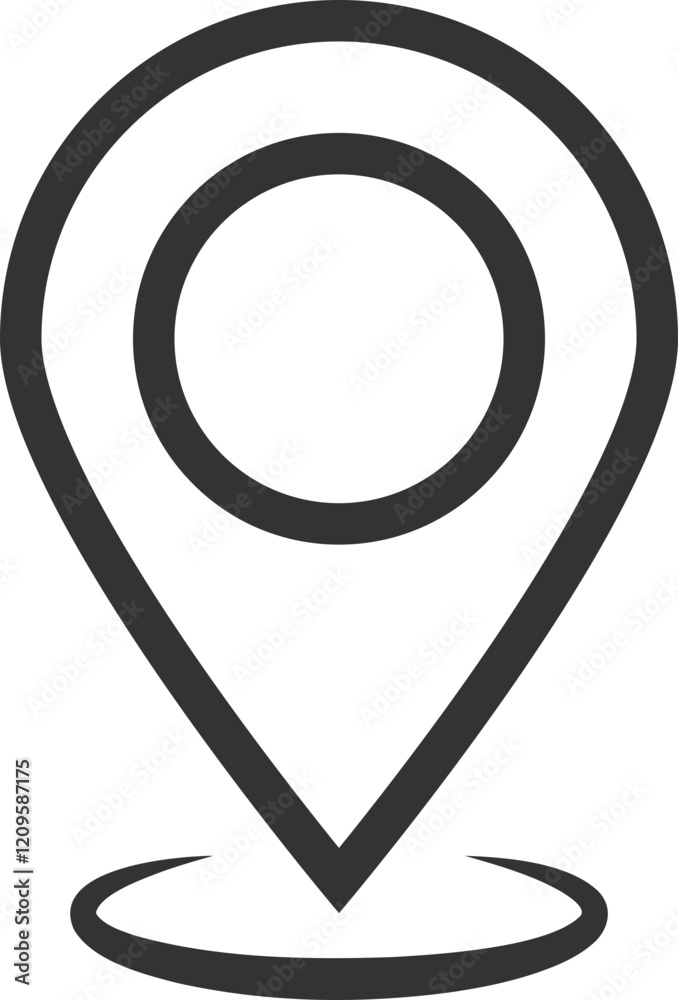 Outlined location pin icon