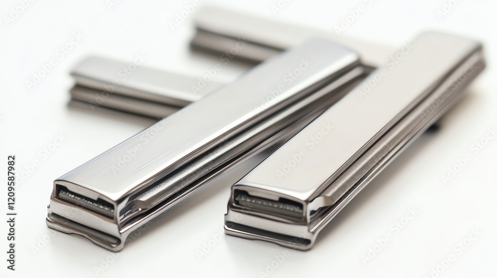 Assorted metal paper clips isolated on a white background. Assorted metal paper clips isolated on a white background.