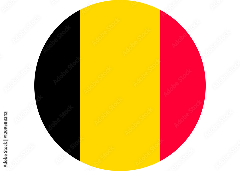Fototapeta premium Belgian Flag in Circular Design